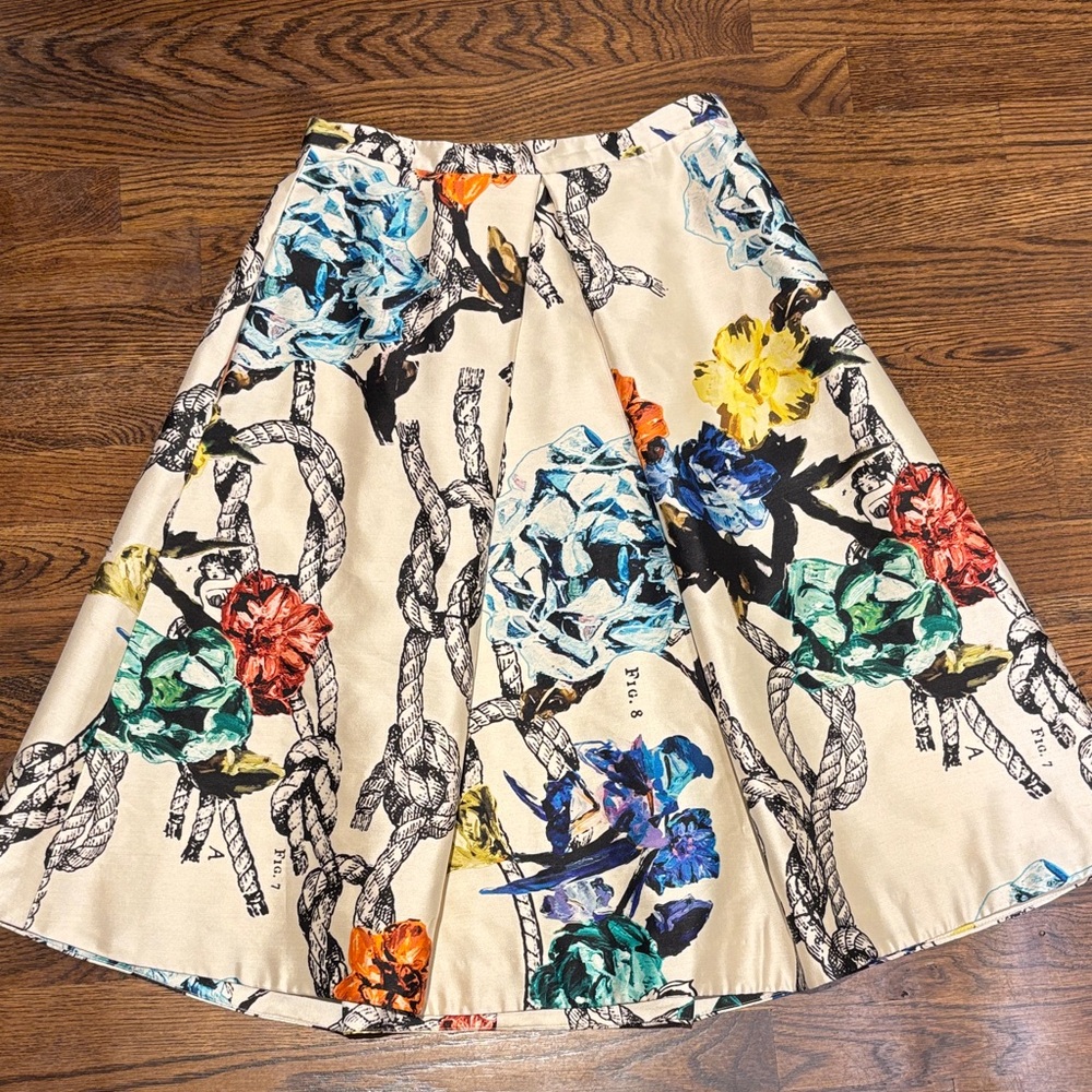 Tibi Satin Print Women's midi Skirt